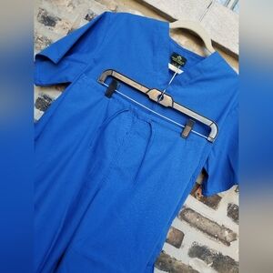 Natural Uniforms - Unisex, Scrub Top & Bottom, S, Royal Blue